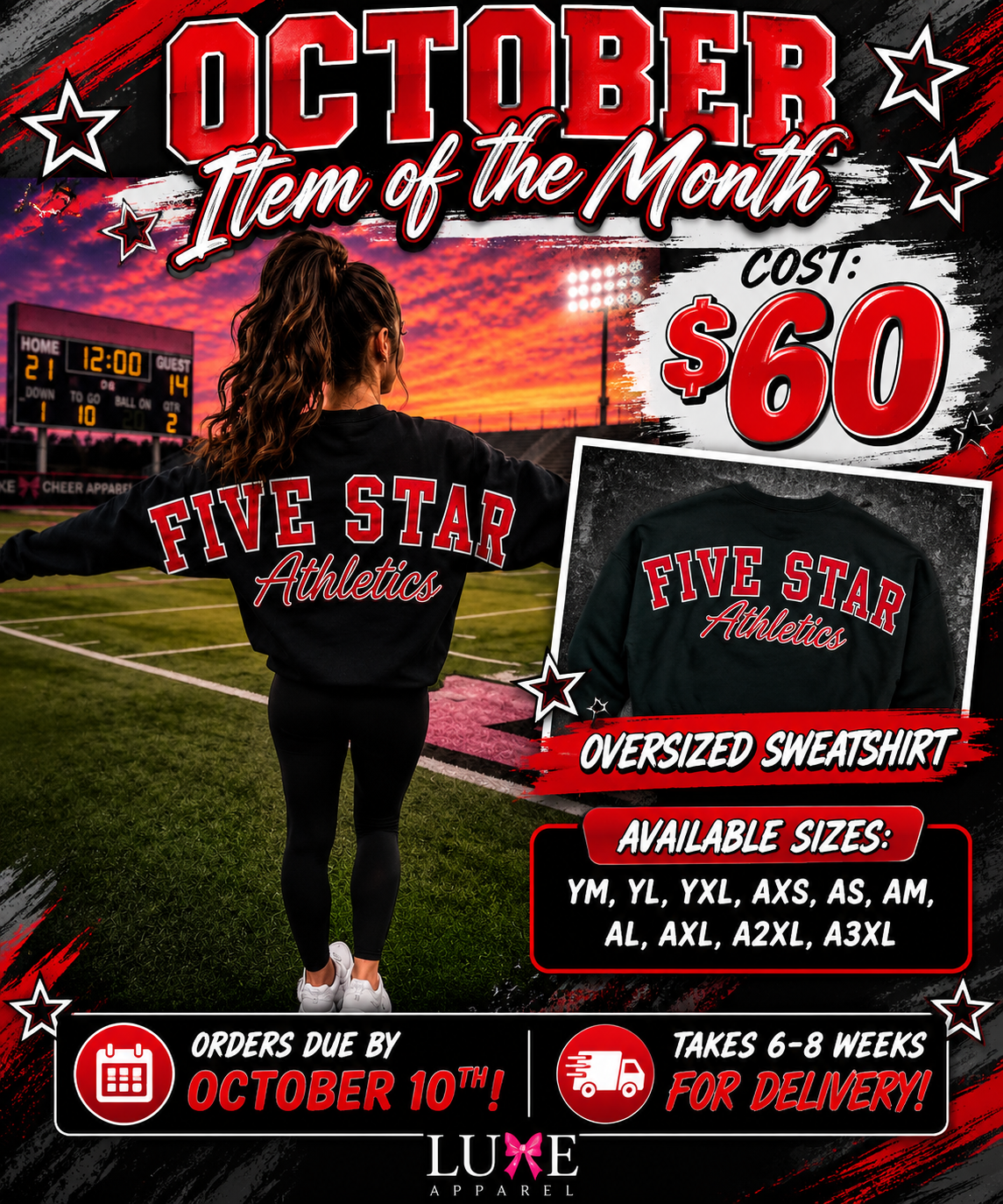 October Five Star Sweatshirt Promo